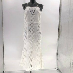 Endless Rose Mermaid fit lace midi dress white L